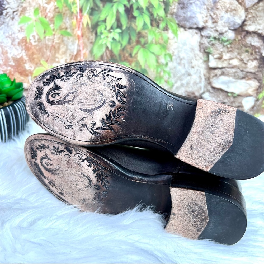 SONORA Quiet Luxury Equestrian Distressed Brown Leather Riding Boots, 6B - Picture 12 of 14